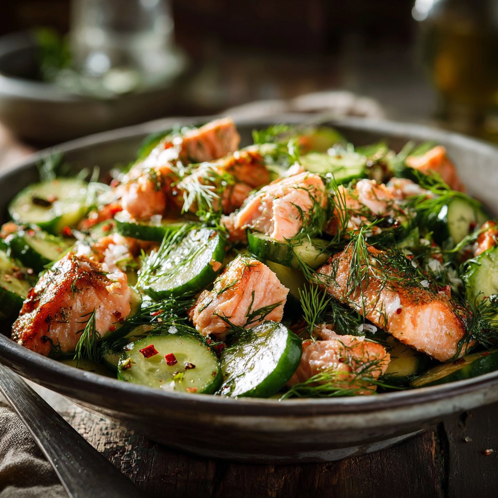 Cucumber Dill Salmon Salad
